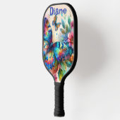 Waterverf vlinder bloementuin gepersonaliseerd pickleball paddle (Links)