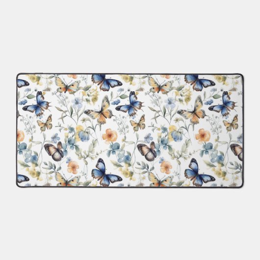 Waterverf vlinder bloemmotief Bureaumat (Voorkant)