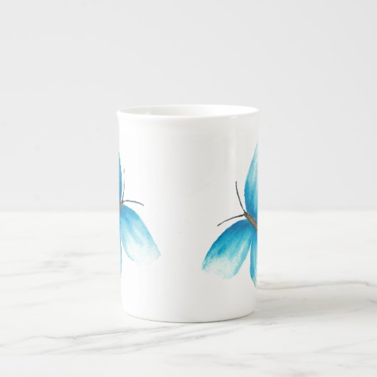 Waterverf Vlinder Bone China Mok (Voorkant)