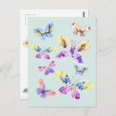 Waterverf vlinder Briefkaart (Voorkant / Achterkant)