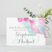 Waterverf Vlinder Cranberry Mint SavetheDate