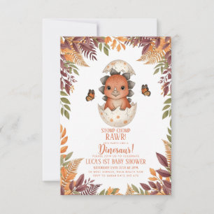 waterverf vlinder Dinosaur Baby Shower Kaart