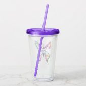 Waterverf vlinder gepersonaliseerd acryl drinkbeker (Achterkant)