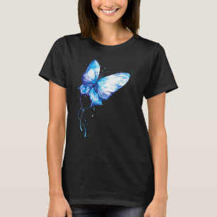 Waterverf Vlinder Graphic Gedrukt Mooi T-shirt