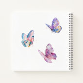 Waterverf Vlinder met Monogram Schetsboek Notitieboek (Achterkant)