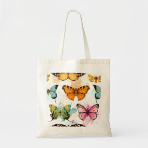 Waterverf vlinder naadloos delicaat patroon tote bag