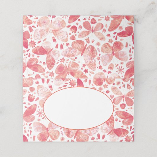 Waterverf vlinder roze (Buitenkant ongevouwen)