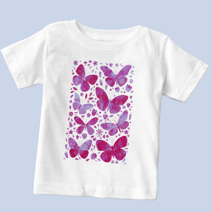 Waterverf vlinder roze