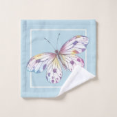 Waterverf vlinderblauw patroonhanddoek bad handdoek (Wasdoekje)