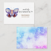 Waterverf vlinderkunst visitekaartje (Voorkant / Achterkant)