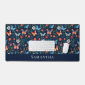 Waterverf vlinders bloemenmodern bureaumat (Keyboard & Muis)