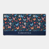 Waterverf vlinders bloemenmodern bureaumat (Voorkant)