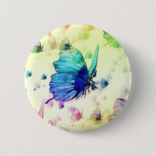 Waterverf Vlinders Button (Voorkant)