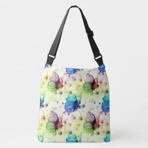 Waterverf vlinders crossbody tas