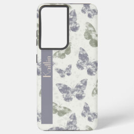 Waterverf Vlinders in Mauve & Sage Samsung Galaxy Hoesje