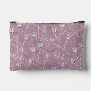 Waterverf Vlinders op Stof Roze Etui