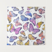 Waterverf vlinders: pastel  patroon. wandkleed (Voorkant (horizontaal))