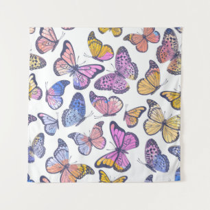 Waterverf vlinders: pastel patroon. wandkleed