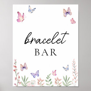 Waterverf Vlinders Spellen Bar Buffet Tafel Teken Poster