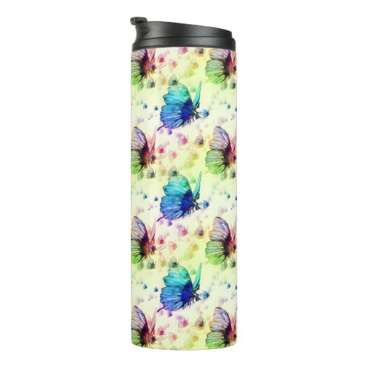 Waterverf Vlinders Thermische Tumbler Thermosbeker (Geroteerd rechts)