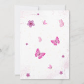 Waterverf vlinders Verjaardagsfeestje Uitnodiging (Achterkant)