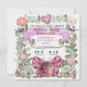  Waterverf vlindervlieg van geboorte aangekondigd Aankondiging (Voorkant)