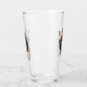 Waterverf Vloer Floral Monogram Kerstmis Glas (Links)