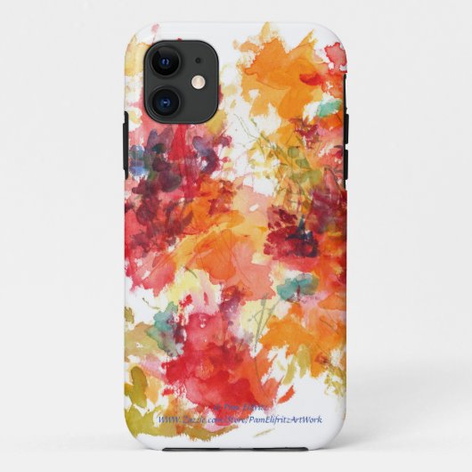 Waterverf Vloerverf Rode Oranje Herfst Case-Mate iPhone Case (Achterkant)