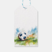 Waterverf Voetbal Baby shower Cadeaulabel (Achterkant)