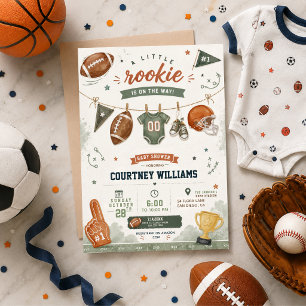 waterverf voetbal baby shower kaart