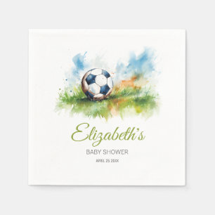 Waterverf Voetbal Baby shower Papier servet