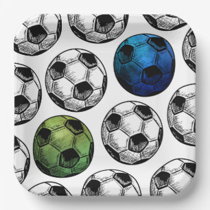Waterverf Voetbal Party Borden Papieren Bordje