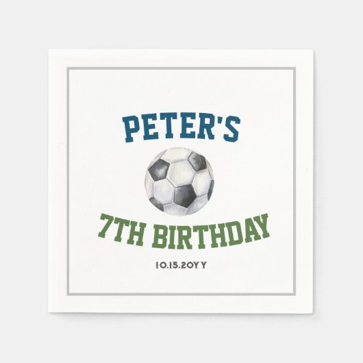 Waterverf Voetbal Voetbal Voetbal Servet (Voorkant)