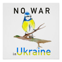 Waterverf vogel Geen oorlog in Oekraïne Poster