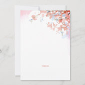 Waterverf vogel in roze uitnodiging (Achterkant)