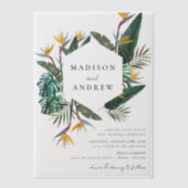 Waterverf Vogel van het paradijs Vellum Uitnodigingen (Voorkant)