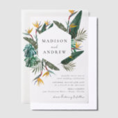 Waterverf Vogel van het paradijs Vellum Uitnodigingen (Offset)