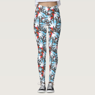 Waterverf Vogelgezicht - Levendig, kleurrijk Abstr Leggings