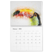 Waterverf vogelkalender kalender (Feb 2026)