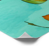 Waterverf vogelmuur kunst poster (Hoek)