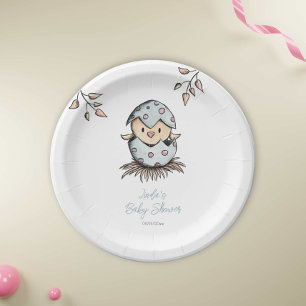 Waterverf Vogelnesten Genderneutraal Baby shower Papieren Bordje