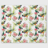 Waterverf vogels cadeaupapier (Vlak)