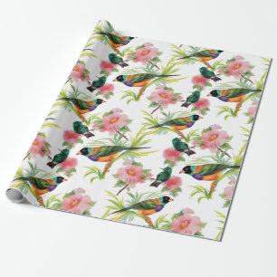 Waterverf vogels cadeaupapier