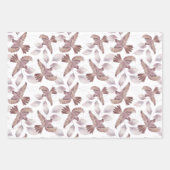 Waterverf vogels en bladeren in gemuteerde browsen inpakpapier vel (Voorkant 3)