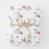 Waterverf vogels lentegoraal Moederdag Inpakpapier Vel (In situ)