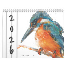 Waterverf Vogels Muurkalender 2026