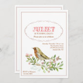Waterverf Vogeluitnodiging Kaart (Voorkant / Achterkant)