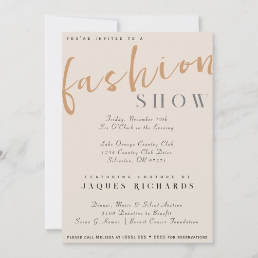 Waterverf Vogue Couture Mode Show Kaart (Achterkant)