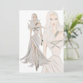 Waterverf Vogue Couture Mode Show Kaart (Staand voorkant)