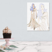 Waterverf Vogue Mode Model Canvas Afdruk